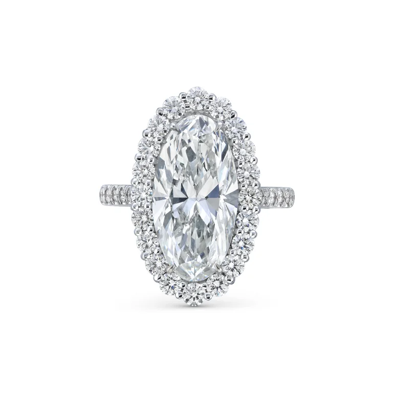 5.02 Carat Oval Statement | Brilliant White / D color | VVS | 14K White Gold