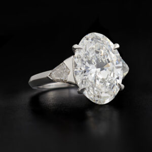 7 Carat Oval Statement | Brilliant White / J color | 14K White Gold