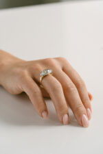 Oval Halo Diamond Ring | Brilliant White | 14K White Gold | Graceful Brilliance - Image 4