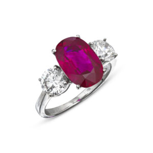 4.12 Carat Oval Statement | Ruby Red | 14K White Gold | Quiet Power | Signature
