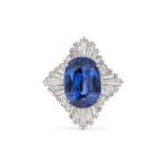 14.45 Carat Oval Statement | Royal Blue Sapphire | 14K White Gold | Grand Palais Radiance - Image 3