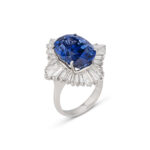 14.45 Carat Oval Statement | Royal Blue Sapphire | 14K White Gold | Grand Palais Radiance