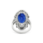 7 Carat Oval Statement | Royal Blue Sapphire | 18K Gold | Refined Grandeur | Modern Classic - Image 4