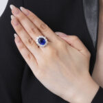 8.09 Carat Oval Statement | Royal Blue Sapphire | 14K White Gold | Radiant Elegance - Image 4