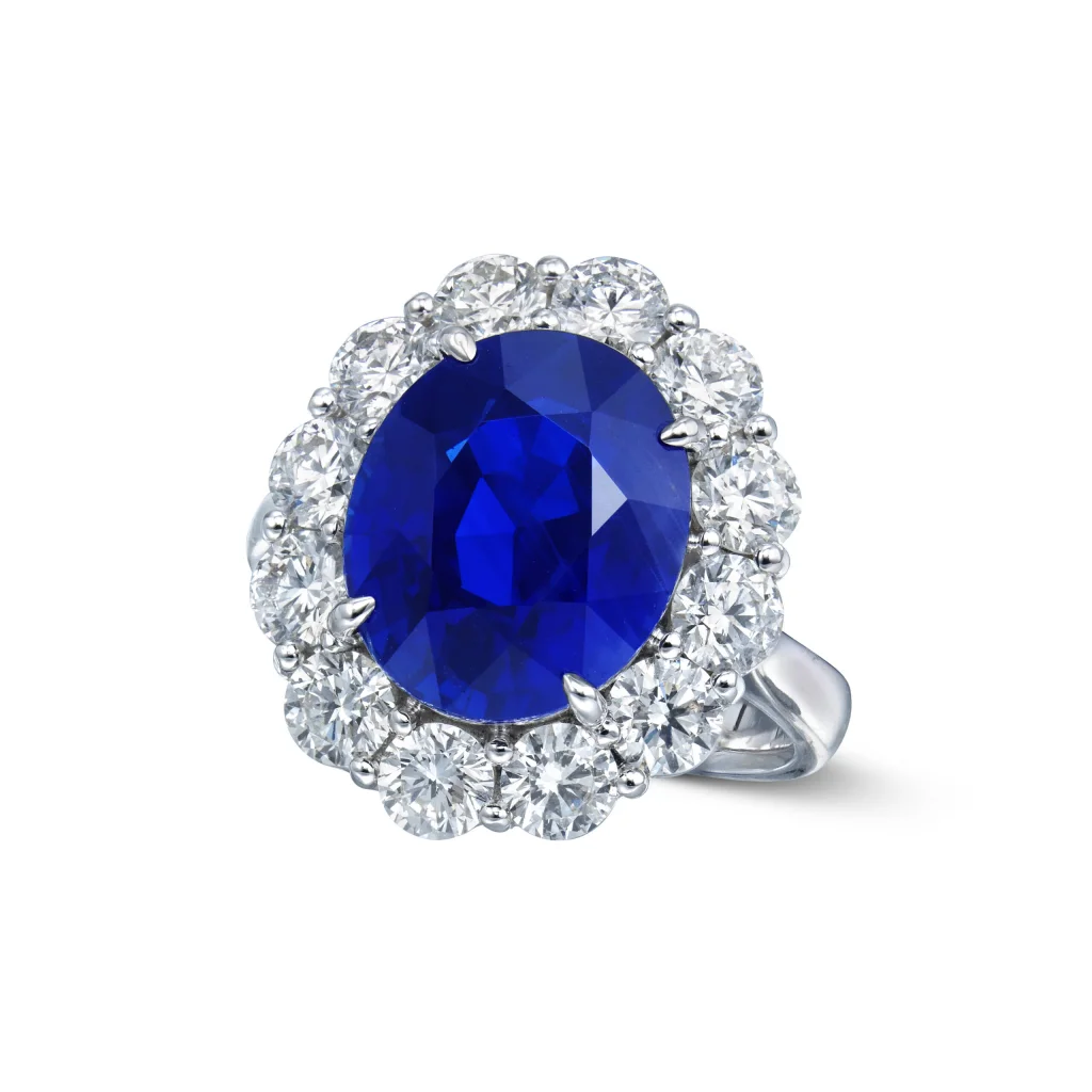 8.09 Carat Oval Statement | Royal Blue Sapphire | 14K White Gold | Radiant Elegance