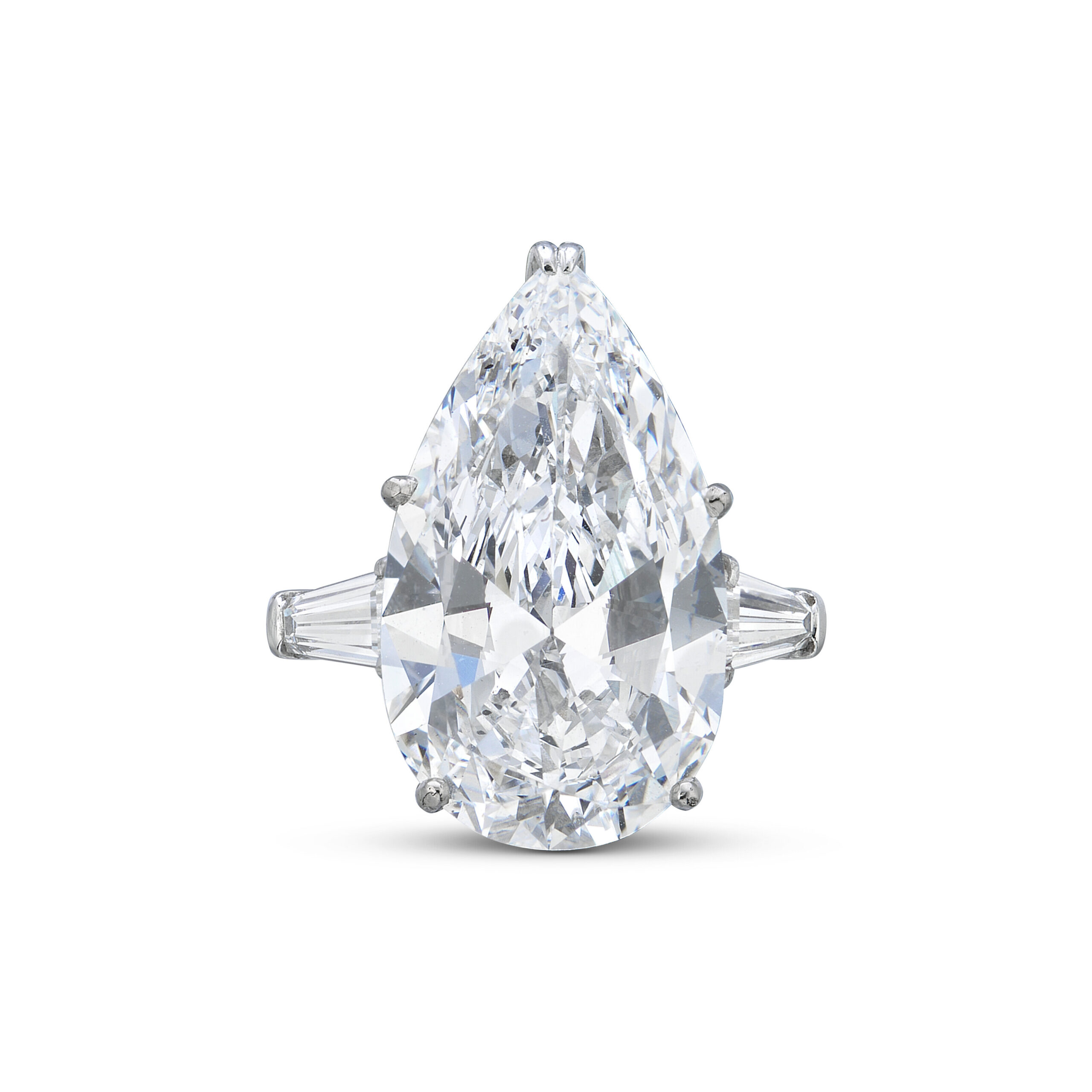 pear-brilliant-cut-of-9-73-carats-tapered-baguette-cut-diamonds-platinum-h-vs-650-000-front-view-primary.jpg 9.73 Carat Pear Statement | Brilliant White | VS | 18K Gold | Signature Sophistication - Image 1