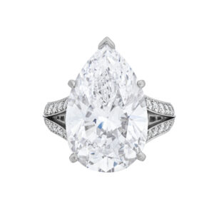 10 Carat Pear Statement | Brilliant White / F color | VS | 14K White Gold