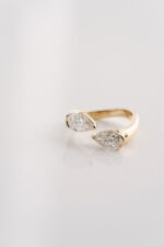 2 Carat Pear Toi Et Moi Diamond Ring | Brilliant White | 14K White Gold | Everyday Royalty - Image 2