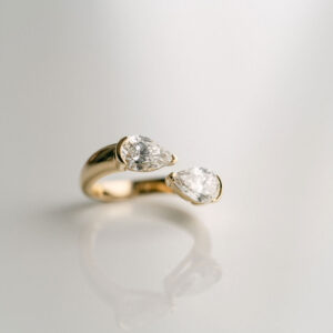 2 Carat Pear Toi Et Moi Diamond Ring | Brilliant White | 14K White Gold | Everyday Royalty