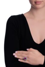 5 Carat Oval Statement | Royal Blue Sapphire | 14K White Gold | Radiant Elegance | Heirloom - Image 4