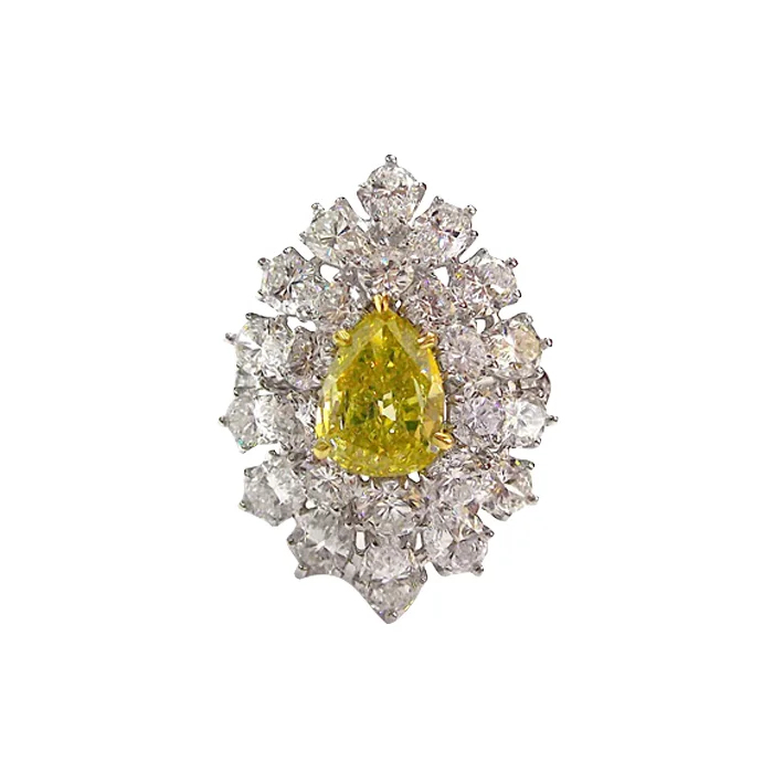 1.36 Carat Pear Statement | Fancy Yellow | 18K Gold | Sunlit Royal Radiance | Signature