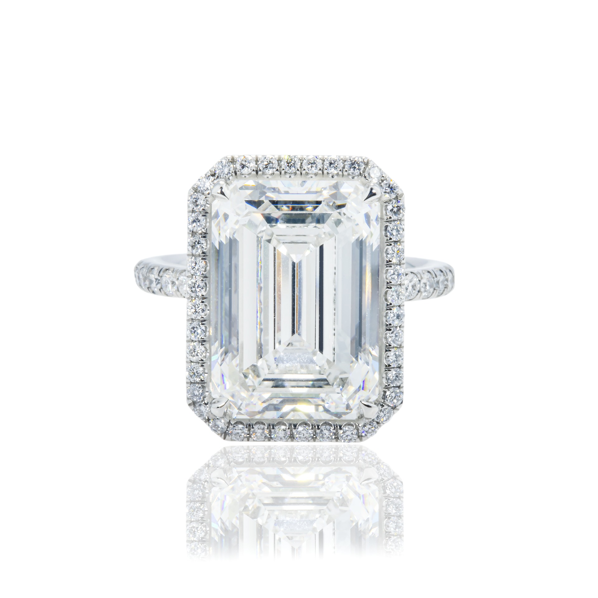 platinum-10-17ct-emerald-cut-diamond-engagement-ring-11-07ctw-465000-front-view-primary.jpg 10.17 Carat Emerald Diamond Ring | 18K Gold | Grand Palais Radiance - Image 1