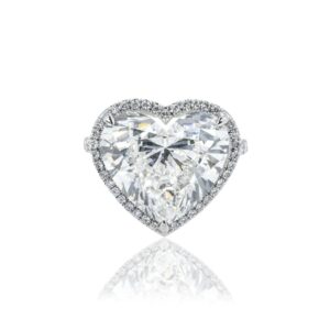10.5 Carat Heart Shape Diamond Ring | Brilliant White | 18K Gold | Grand Palais Radiance
