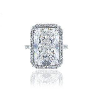 12.2 Carat Radiant Diamond Ring | Brilliant White | 18K Gold | Grand Palais Radiance
