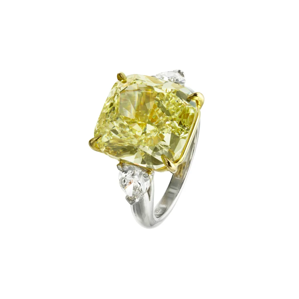 13.05 Carat Cushion Statement | Fancy Yellow | 18K Gold | Rare Fancy-Color Splendour