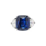 14.33 Carat Round Brilliant Statement | Royal Blue Sapphire | 18K Gold | Iconic Presence - Image 3
