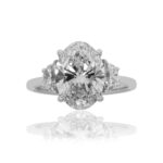 3.72 Carat Oval Diamond Ring | Brilliant White | 18K Gold | A Classic Statement | Signature - Image 2