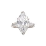 5.51 Carat Marquise Diamond Ring | Brilliant White | 18K Gold | Timeless Brilliance - Image 2