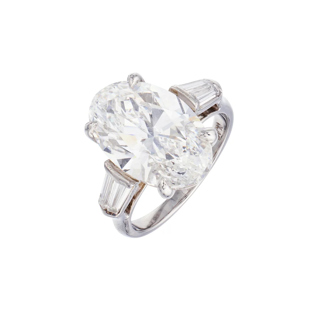 7.2 Carat Oval Diamond Ring | Brilliant White | 18K Gold | Refined Grandeur | Modern Classic