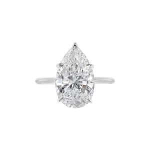5.01 Carat Pear Diamond Ring | Brilliant White | 18K Gold | Signature Sophistication
