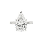 5.86 Carat Pear Diamond Ring | Brilliant White | 18K Gold | Refined Grandeur - Image 3