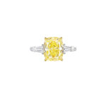 4.05 Carat Cushion Diamond Ring | Fancy Yellow | 18K Gold | Sunlit Royal Radiance - Image 3