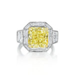 7.43 Carat Radiant Diamond Ring | Fancy Yellow | 18K Gold | Colour-Collector’s Treasure