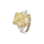 10.06 Carat Cushion Diamond Ring | Fancy Yellow | 18K Gold | Sunlit Royal Radiance - Image 2