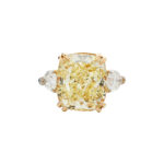 10.06 Carat Cushion Diamond Ring | Fancy Yellow | 18K Gold | Sunlit Royal Radiance - Image 3