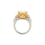 10.06 Carat Cushion Diamond Ring | Fancy Yellow | 18K Gold | Sunlit Royal Radiance