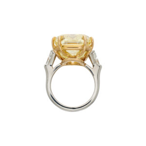 20.03 Carat Cushion Diamond Ring | Fancy Yellow | 18K Gold | Sunlit Royal Radiance