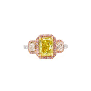 2.01 Carat Radiant Diamond Ring | Fancy Yellow | 18K Gold | Rare Fancy-Color Splendour
