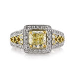 2 Carat Princess Diamond Ring | Fancy Yellow | 14K White Gold | A Crown-Worthy Fancy Rarity