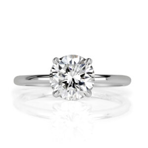 1 Carat Round Brilliant Diamond Ring | Brilliant White | 14K White Gold | Elegant Sparkle