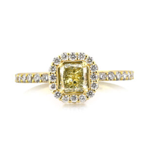 1.5 Carat Radiant Diamond Ring | Fancy Yellow | 14K White Gold | Colour-Collector’s Treasure