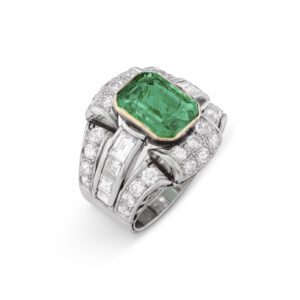 Emerald Statement | 18K Gold | Elegant Sparkle | Heirloom
