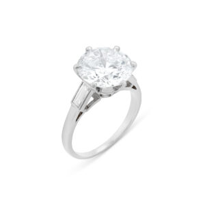 4.19 Carat Round Brilliant Statement | Brilliant White / D color | FL/IF | 18K Gold