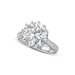 4.42 Carat Round Brilliant Statement | Brilliant White / J color | VVS | 14K White Gold