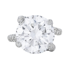 11.08 Carat Round Brilliant Statement | Brilliant White | SI | 18K White Gold