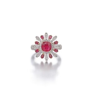 1.68 Carat Cushion Statement | Ruby Red | 14K White Gold | Graceful Brilliance