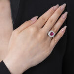 Round Brilliant Statement | Ruby Red | 14K White Gold | Graceful Brilliance | Modern Classic