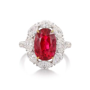 5.7 Carat Oval Statement | Ruby Red | 14K White Gold | Heirloom-Worthy Glow | Heirloom
