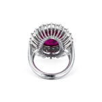 Round Brilliant Statement | Ruby Red | 14K White Gold | Classic Charm | High Jewellery - Image 3