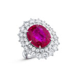 Round Brilliant Statement | Ruby Red | 14K White Gold | Classic Charm | High Jewellery