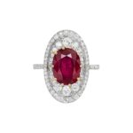Round Brilliant Statement | Ruby Red | 14K White Gold | Elegant Sparkle | Heirloom - Image 2