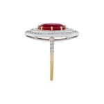 Round Brilliant Statement | Ruby Red | 14K White Gold | Elegant Sparkle | Heirloom - Image 3