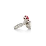 Round Brilliant Statement | Ruby Red | 14K White Gold | Graceful Brilliance | Modern Classic - Image 2