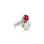 Round Brilliant Statement | Ruby Red | 14K White Gold | Graceful Brilliance | Modern Classic - Image 3