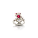 Round Brilliant Statement | Ruby Red | 14K White Gold | Graceful Brilliance | Modern Classic - Image 4