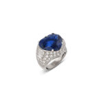 10 Carat Round Brilliant Statement | Royal Blue Sapphire | 14K White Gold - Image 4